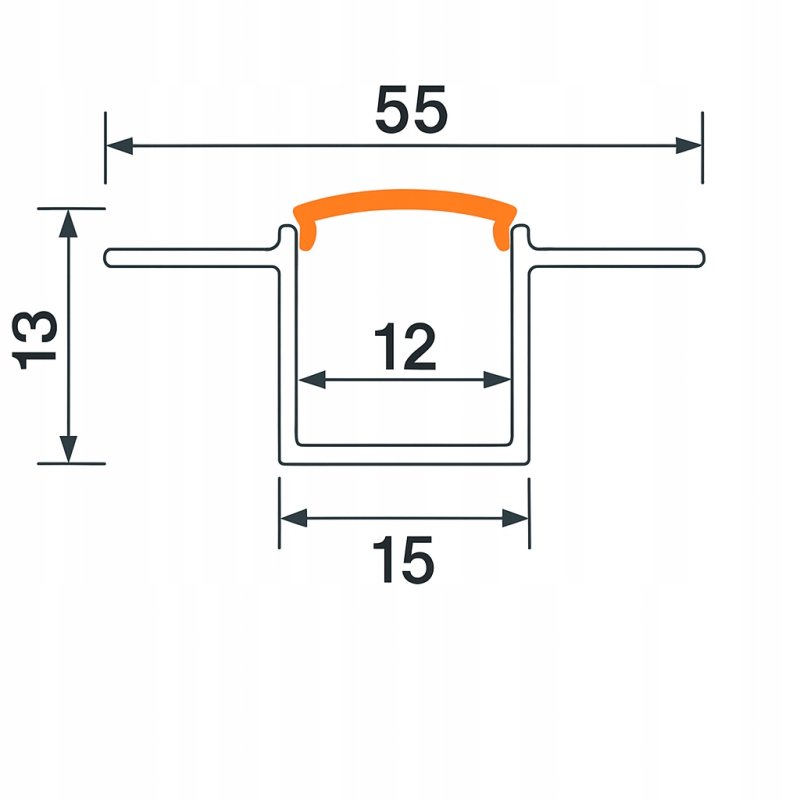 PROFIL aluminiowy do taśm LED do płyt karton-gips GK + KLOSZ 2m