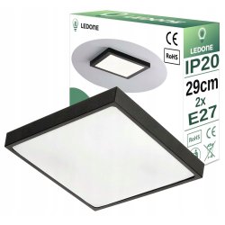 PLAFON czarny lampa oprawa sufitowa na led 2x E27