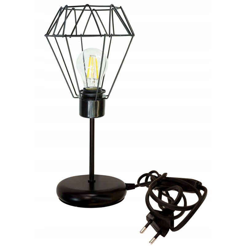 Lampka nocna Lampa stołowa loft na led E27 Drut