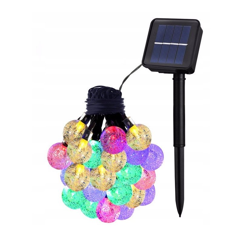 GIRLANDA solarna RGB Lampki ogrodowe SOLARNE 20 LED kulki Multikolor 5m