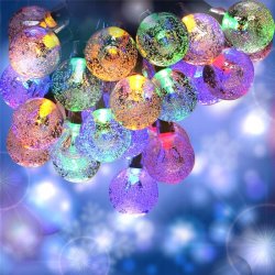 GIRLANDA solarna RGB Lampki ogrodowe SOLARNE 20 LED kulki Multikolor 5m