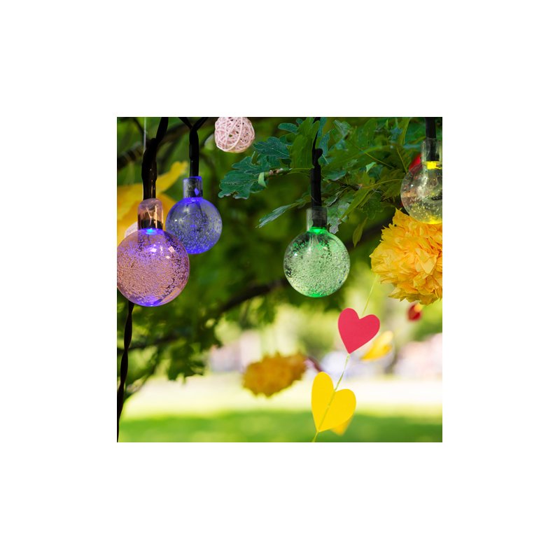 GIRLANDA solarna RGB Lampki ogrodowe SOLARNE 20 LED kulki Multikolor 5m