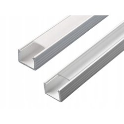 PROFIL PCV BIAŁY NAWIERZCHNIOWY do LED 2m + KLOSZ