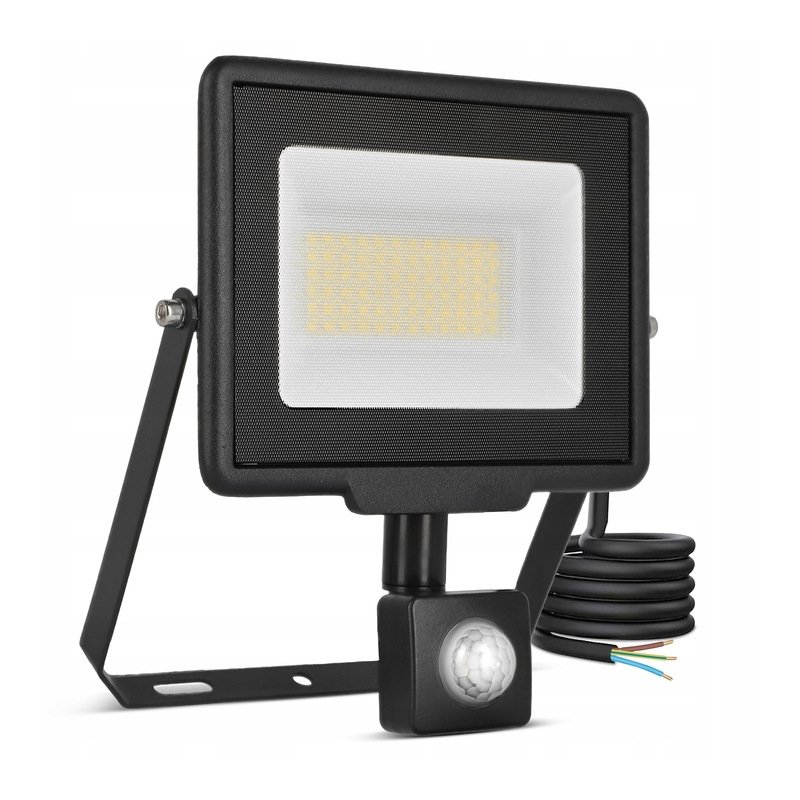 Naświetlacz halogen lampa LED 50W z czujnikiem ruchu PIR Barwa NEUTRALNA sl