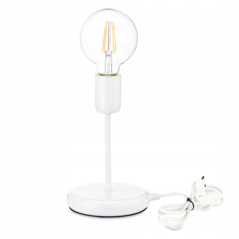 Lampka nocna Lampa stołowa loft biała na led E27