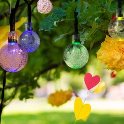 GIRLANDA solarna RGB Lampki ogrodowe SOLARNE 20 LED kulki Multikolor 5m