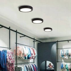 Panel LED lampa plafon natynk 12W okrągły czarny