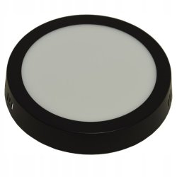 Panel LED lampa plafon natynk 12W okrągły czarny
