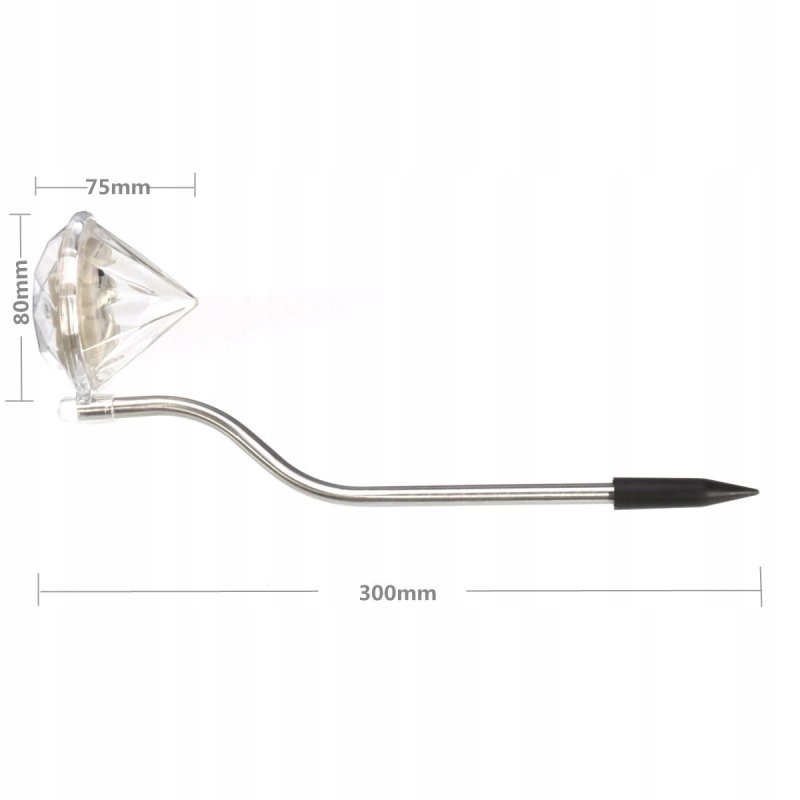 Lampka ogrodowa SOLARNA DIAMENT LED ZIMNA + RGB