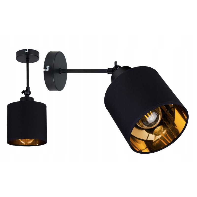LAMPA KINKIET ścienny regulowany LOFT ABAŻUR złoty