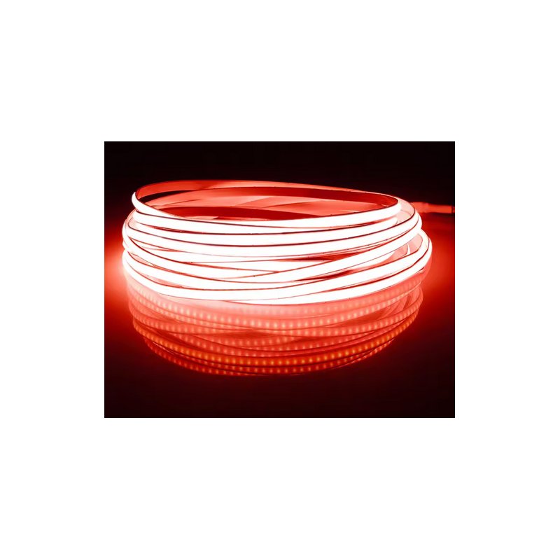 Taśma LED COB WĄSKA 5mm 12V 384diod/m neon linia ŚWIATŁA kolor CZERWONY 5m