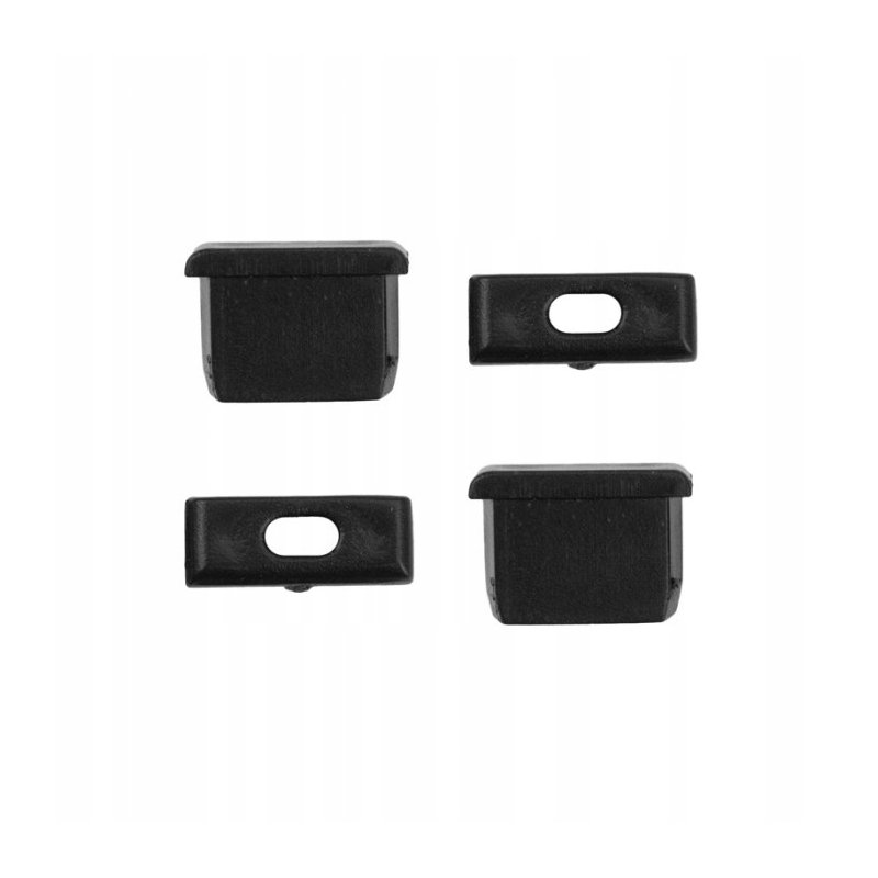 PROFIL aluminiowy NAWIERZCHNIOWY czarny + KLOSZ mleczny zaślepki 2m do led