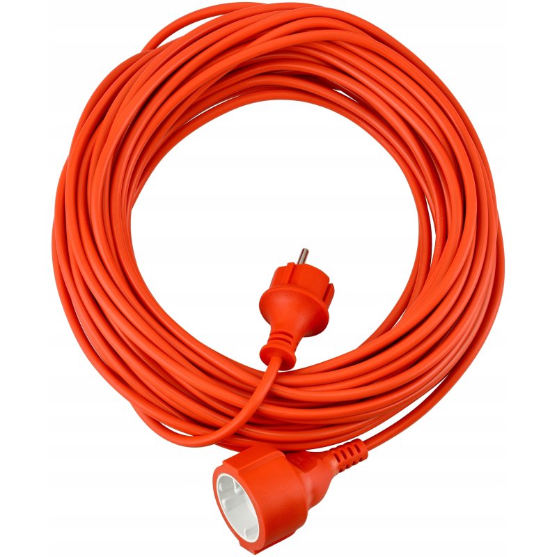 Przedłużacz sieciowy b/Uz ogrodowy pomarańczowy 2x1mm 20m 2500W
