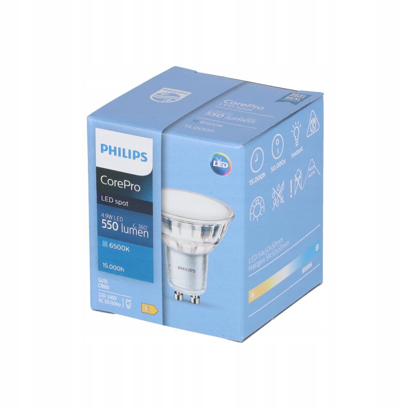 Żarówka LED Philips Corepro LEDspot GU10 4,9W 550lm biała zimna