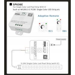 Kontroler Magic do taśm led MONO cyfrowy płynący sterownik WS2811 5-24V SPI