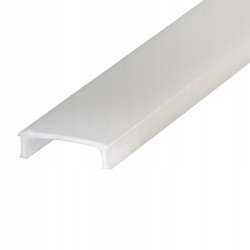 PROFIL aluminiowy NAWIERZCHNIOWY srebrny + KLOSZ mleczny zaślepki 3m do led