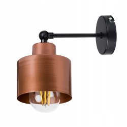Lampa kinkiet E27 ścienny stały loft metal miedź