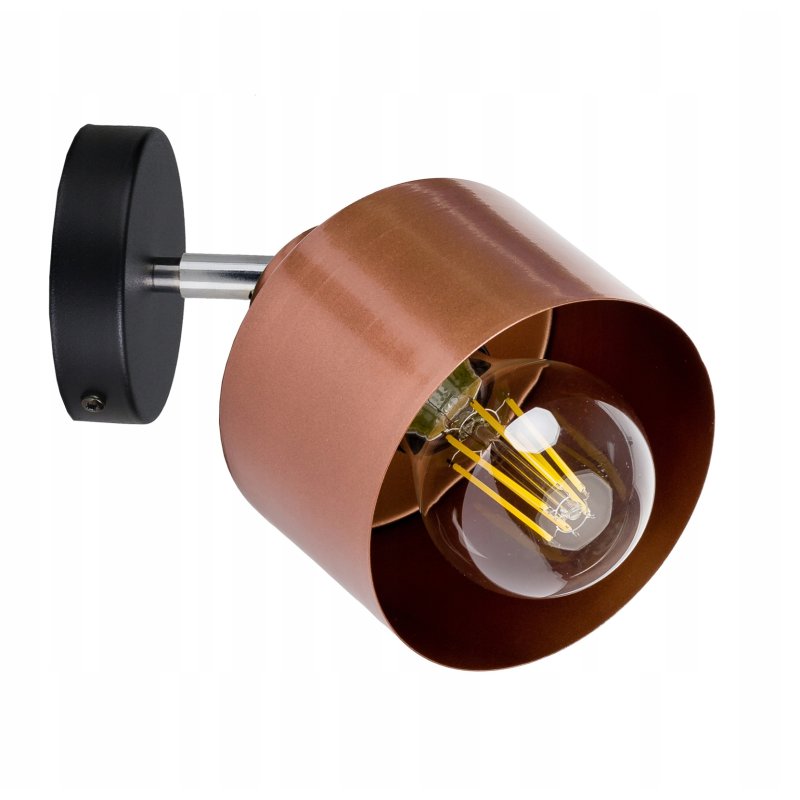 lampa kinkiet ścienny regulowany loft metal miedź