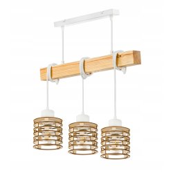 LAMPA drewniana belka wisząca sufitowa ŻYRANDOL ZWIS LOFT DREWNO na 3x E27