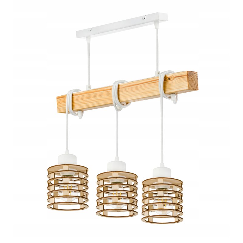 LAMPA drewniana belka wisząca sufitowa ŻYRANDOL ZWIS LOFT DREWNO na 3x E27