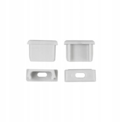 PROFIL aluminiowy NAWIERZCHNIOWY biały + KLOSZ mleczny zaślepki 2m do led