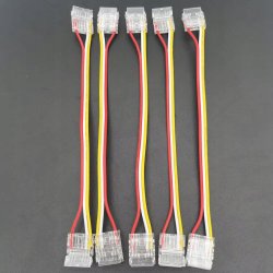 2x Złączka do taśm LED COB CCT IP20 10mm łącznik dwustronny z kablem 3 PIN