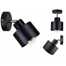 LAMPA KINKIET ŚCIENNY regulowany loft KUBEK czarny