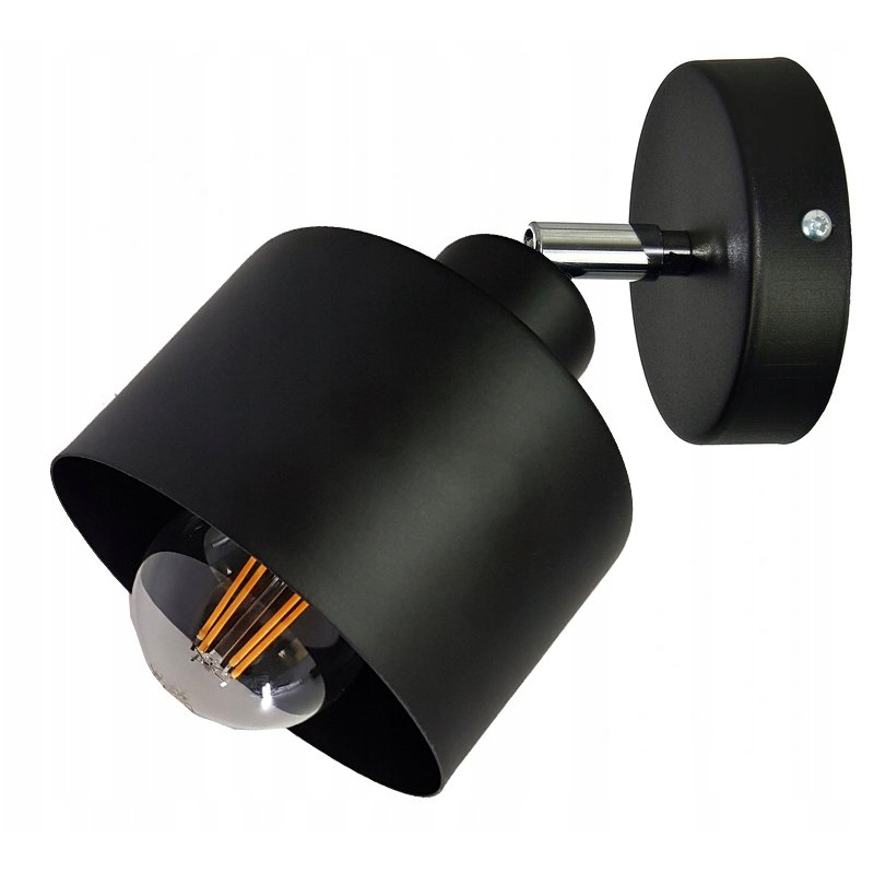 LAMPA KINKIET ŚCIENNY regulowany loft KUBEK czarny