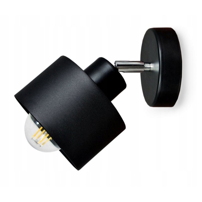 LAMPA KINKIET ŚCIENNY regulowany loft KUBEK czarny
