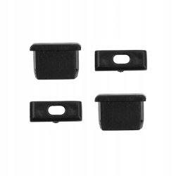 PROFIL aluminiowy NAWIERZCHNIOWY czarny + KLOSZ mleczny zaślepki 1m do led