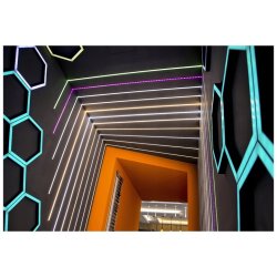 PROFIL aluminiowy srebrny do PŁYTEK gips + KLOSZ mleczny + zaślepki 2m