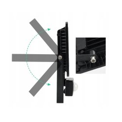 HALOGEN LED 20W NAŚWIETLACZ z czujnikiem ruchu PIR SLIM IP66 ROBOCZY zimny