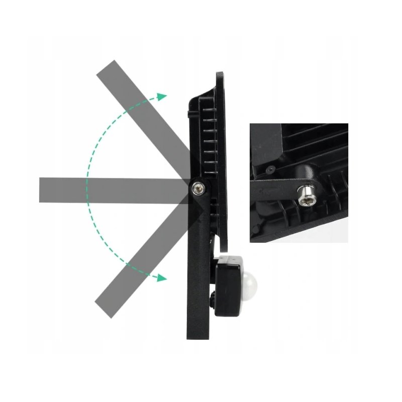 HALOGEN LED 20W NAŚWIETLACZ z czujnikiem ruchu PIR SLIM IP66 ROBOCZY zimny