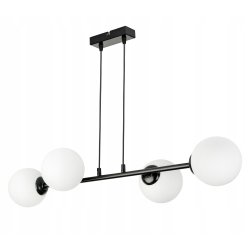 LAMPA SUFITOWA WISZĄCA zwis LOFT PROSTY NA SZKLANY KLOSZ KULA 4 x E27