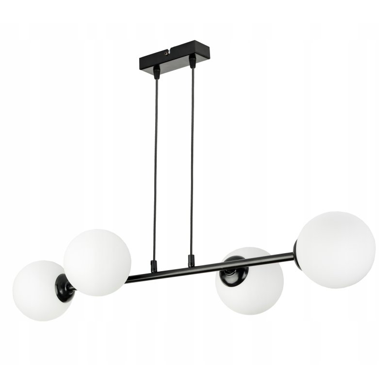LAMPA SUFITOWA WISZĄCA zwis LOFT PROSTY NA SZKLANY KLOSZ KULA 4 x E27