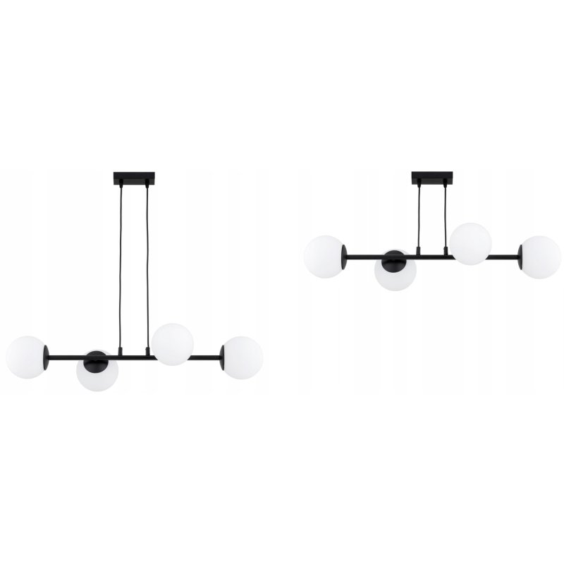 LAMPA SUFITOWA WISZĄCA zwis LOFT PROSTY NA SZKLANY KLOSZ KULA 4 x E27