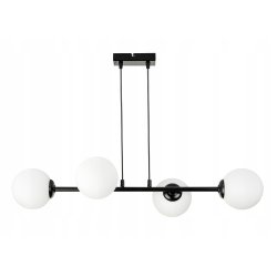 LAMPA SUFITOWA WISZĄCA zwis LOFT PROSTY NA SZKLANY KLOSZ KULA 4 x E27