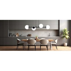 LAMPA SUFITOWA WISZĄCA zwis LOFT PROSTY NA SZKLANY KLOSZ KULA 4 x E27