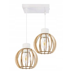 LAMPA sufitowa WISZĄCA ZWIS żyrandol loft DREWNO 2