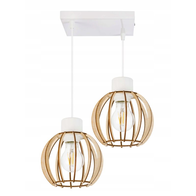 LAMPA sufitowa WISZĄCA ZWIS żyrandol loft DREWNO 2