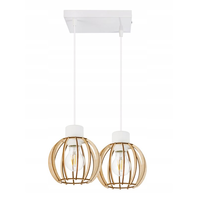 LAMPA sufitowa WISZĄCA ZWIS żyrandol loft DREWNO 2
