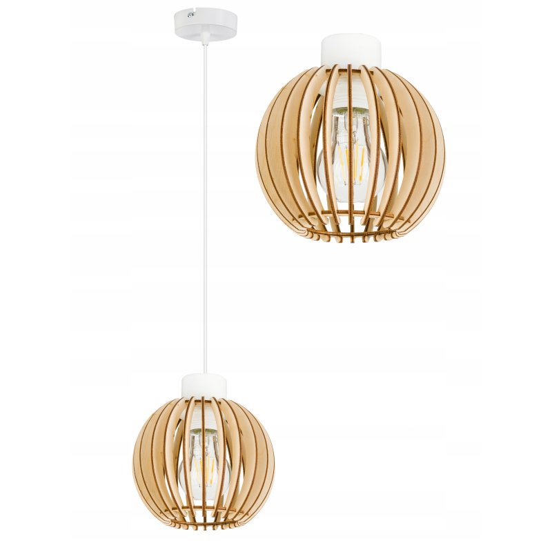 LAMPA WISZĄCA ZWIS żyrandol sufitowa LOFT Drewno 1