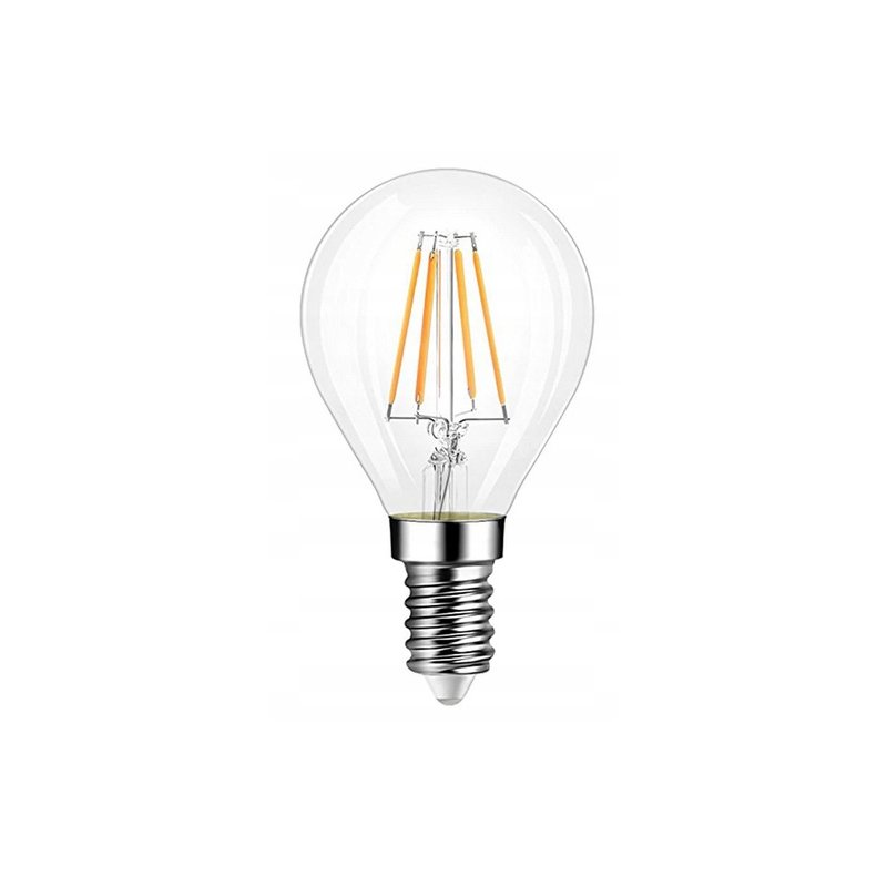 Żarówka E14 LED FILAMENT G45 4W EDISON kulk CIEPŁA
