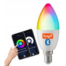 Żarówka LED SMART BT E14 C37 5W RGB+CCT rgbw sterowana BLUETOOTH TUYA