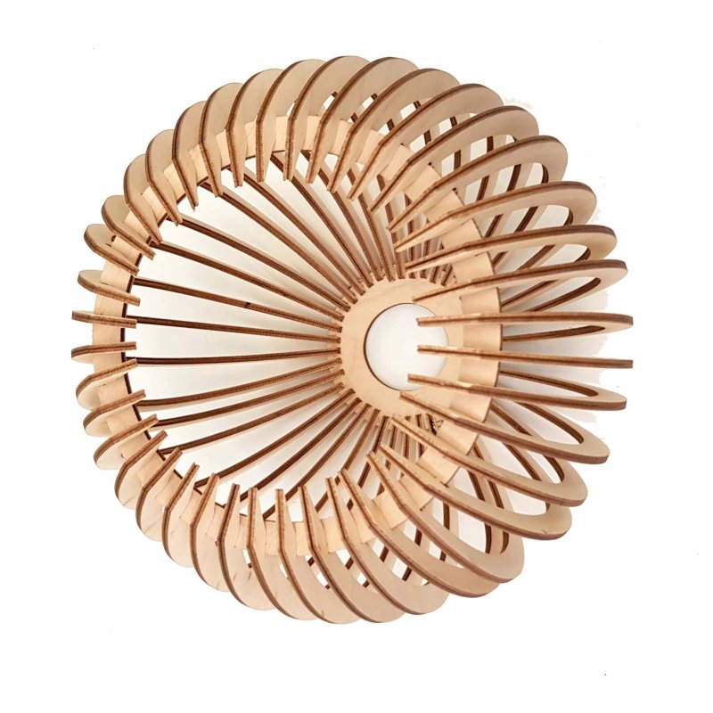 Lampa plafon żyrandol ruchomy sufit klosz drewno 2