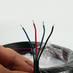 Kabel 1mb przewód 4-żyłowy kolorowy do taśm led RGB 4x 0,22mm na metry