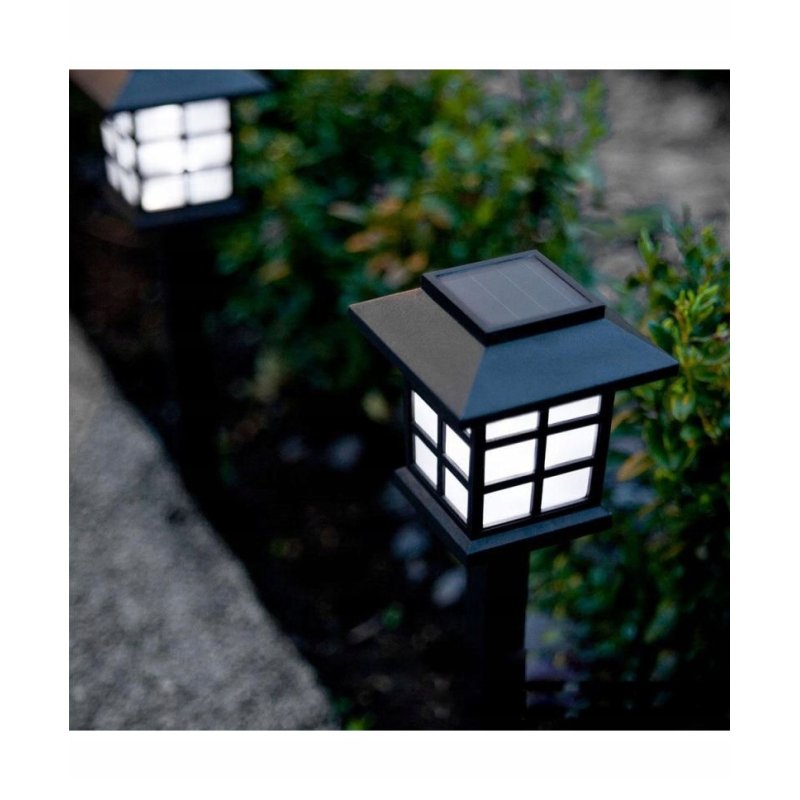 Lampka ogrodowa SOLARNA Latarenka mała lampa RETRO wbijana barwa ZIMNA