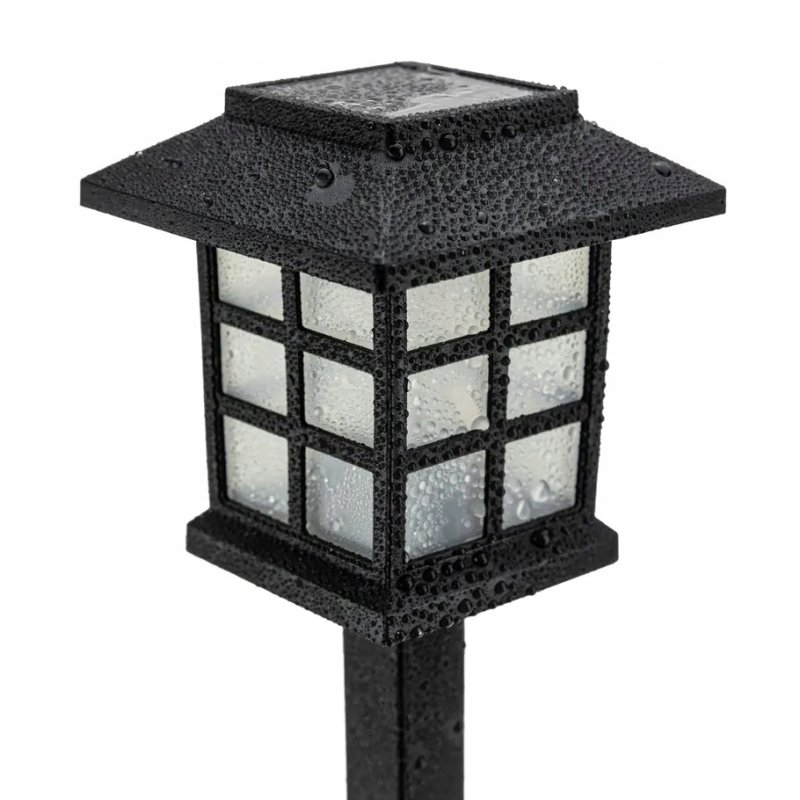 Lampka ogrodowa SOLARNA Latarenka mała lampa RETRO wbijana barwa ZIMNA