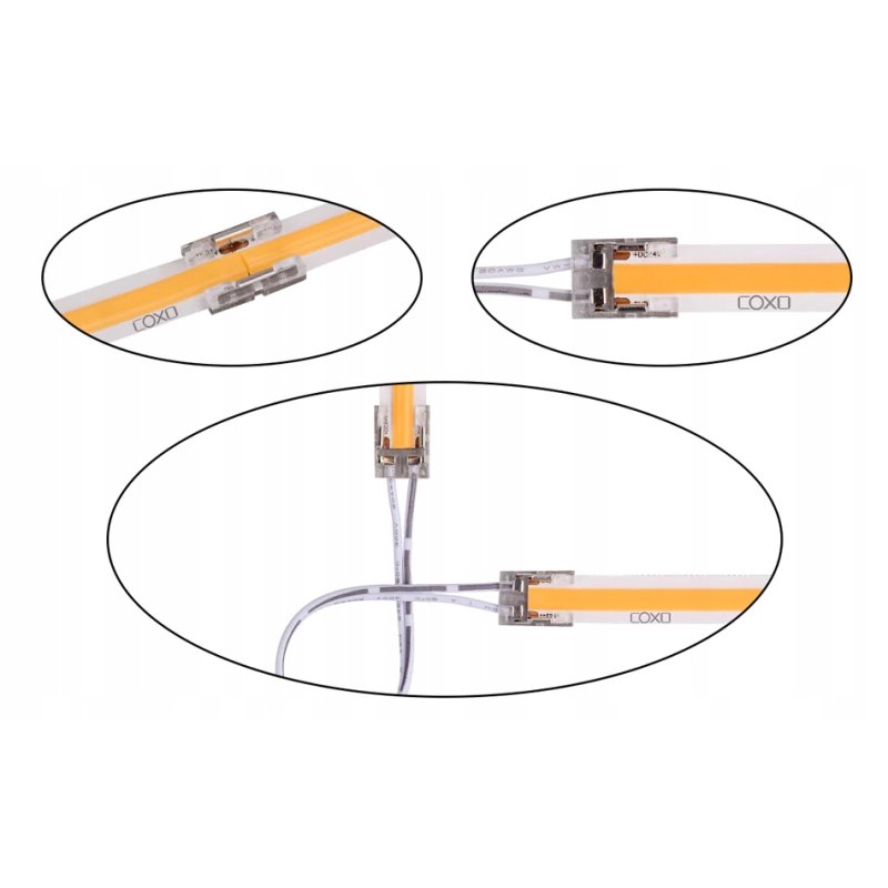Złączka do taśm LED COB IP20 8mm łącznik prosty