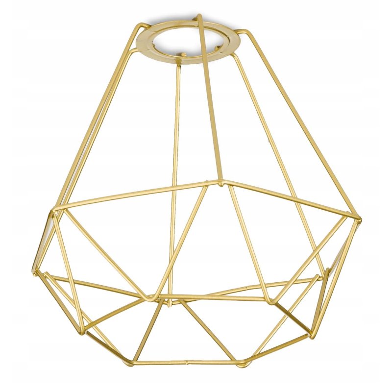 Lampa sufitowa żyrandol wisząca LOFT kręcona drut diament na 4x E27 złota